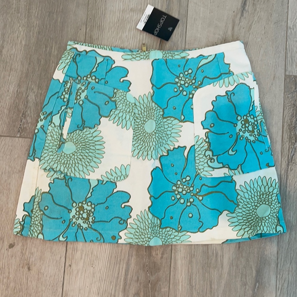 TopShop Blue Floral Skirt